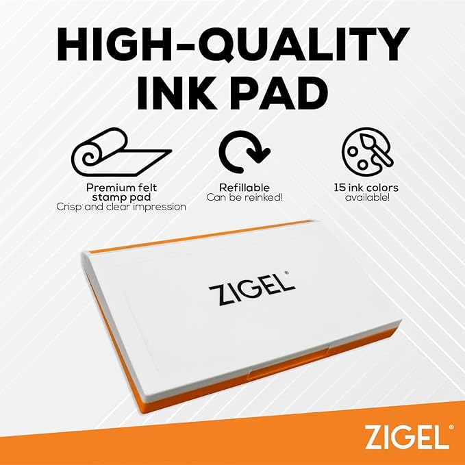 2 Pack Plastic Case Stamp Pad Large Size, Green Color - Size: 4" x 7" - Choose from 15 Ink Colors