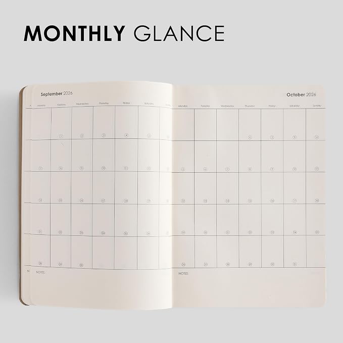 myPAPERCLIP 2026 Weekly & Monthly Planner, 12 Months (Jan2026 - Dec2026), A5 (5.6 in x 8 in), Italian Vegan Leather Planner with Weekly & Monthly Spreads, Yearly Overview – Blue