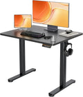 Claiks Electric Height Adjustable Standing Desk, 35x20 Inch, Black | Smooth Height Adjustment, 3 Memory Presets, Cable management hub & hook, Stable Steel Frame, 156 lbs Capacity, Easy Assembly