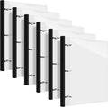 Henoyso 6 Pcs 1 Inch Telescoping 3 Ring Binder with Expandable Telescoping Spine 200 Sheets Capacity with Clear Front Cover 3 Round Rings Flexible Plastic Notebook Binder for School, Office(White)