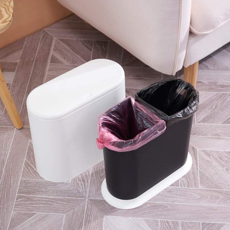 Sooyee 10 Liter Rectangular Plastic Trash Can, Black