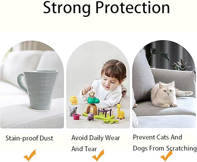 Chaexii Premium Polyester Sofa Arm Cover, Scratch Resistant Protector Covers, Washable, Elastic Armrest Covers for Square/Curved/Sloping Couch Armrests, 2Pcs (Black)