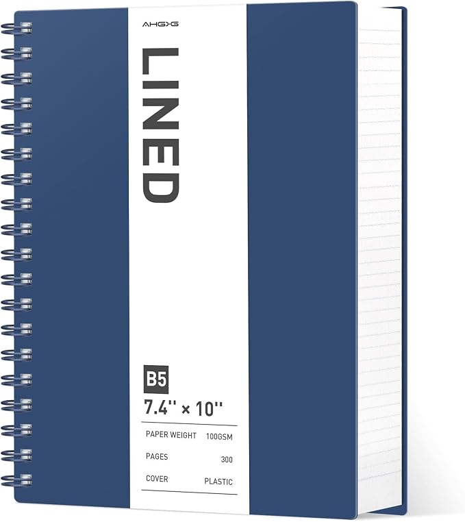 AHGXG Lined Journal Notebook, 300 Pages, B5 (7.48" × 10.15")