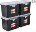 STAPLES File Box Portable Tote, Letter Size, Black, 4/Carton | Lightweight storage tote for transporting and organizing hanging files.