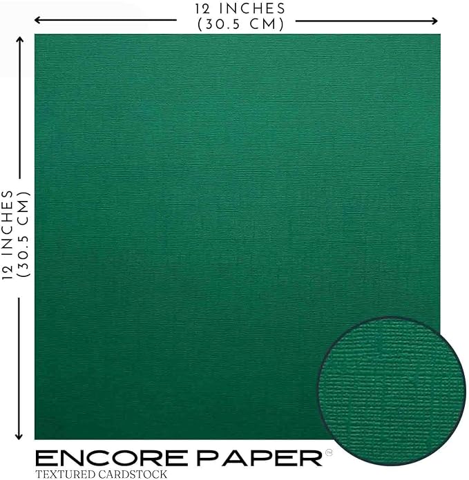 GREEN GREEN—12x12 Textured Cardstock | 80lb Textured Green Scrapbook Paper | Premium Cardstock for Cricut Cutting | 25 Sheets