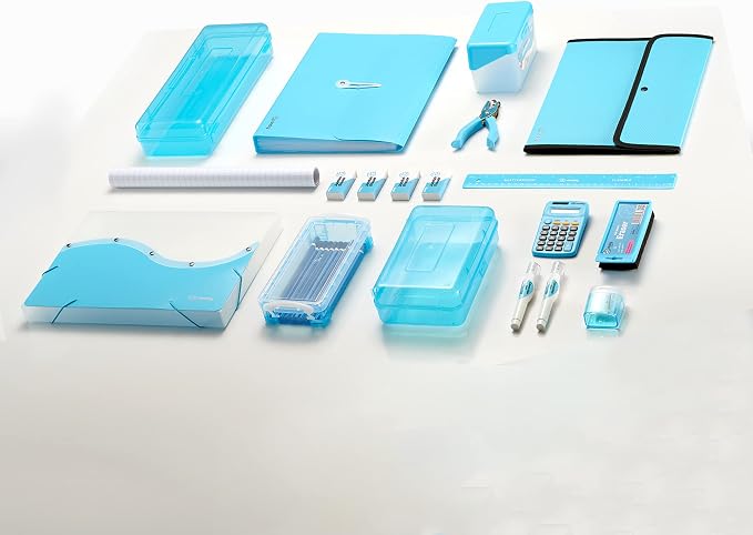 Enday 1 Inch Binder (6 Pack - Blue) 3 Ring Binder 1 inch with Clear View Cover and 2 Inside Pocket - for Letter Size 8.5 x 11'' Paper, Ideal for School Supplies, Office, and Home