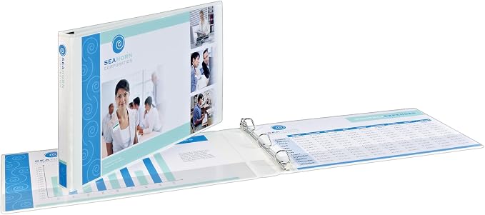 Avery Heavy-Duty 11"x17" View Binder, 1.5" Slant Rings, 1 White Binder | For Oversized Document Storage, Holds 11" x 17" Paper, Acid-Free Cover, Lay-Flat Design, Two Clear Interior Pockets