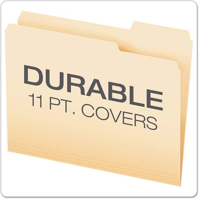 Pendaflex File Folders, Letter Size, Manila, 1/3 Cut, 100/BX (752 1/3-3)