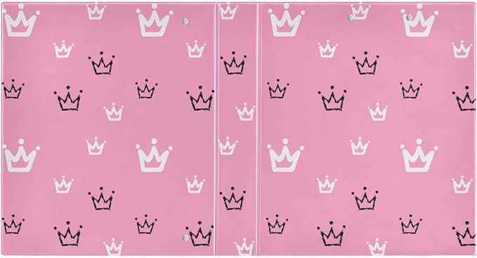 Black and White Crowns 1.5 Inch Binders 3 Ring for Letter Size Holds 200 Sheets Notebook Binder with Clipboard for Women or Men