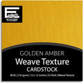 Golden Amber—12x12 Textured Cardstock | 80lb Textured Yellow Scrapbook Paper | Premium Cardstock for Cricut Cutting | 25 Sheets