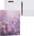 Flying Butterfly 3-Ring Binder 1.5 Inch 1 Pack Round Ring Binder Holds 200 Sheets with 3 Inside Pockets for Office Home Organization