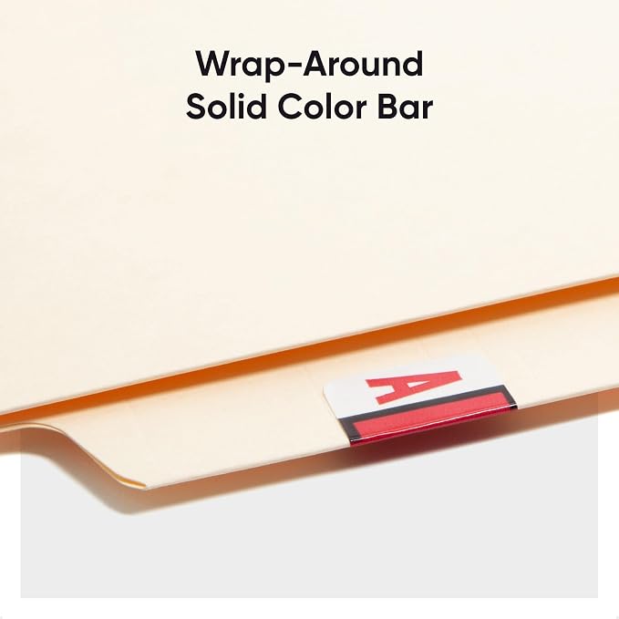 Smead BCCR Bar-Style Color-Coded Alphabetic Label, A, Label Roll, Red, 500 Labels per Roll, (67071)