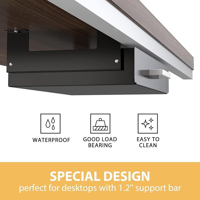 Gome Under Desk Pull-Out Drawer - Storage Organizer Office Mounted, Easy Slide-Out Pencil Drawer for Space Saving, Ideal for Sit-Stand Workstation with 1.2" High Crosspiece