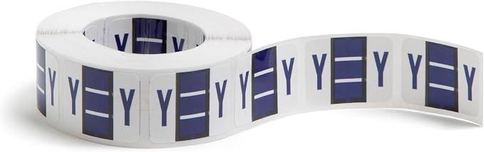 Smead BCCR Bar-Style Color-Coded Alphabetic Label, Y, Label Roll, Violet, 500 Labels per Roll, (67095)