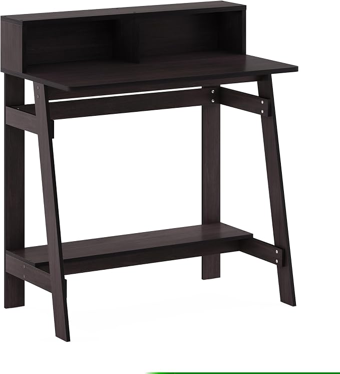 Furinno Simplistic A Frame Computer Desk, Dark Walnut | with Monitor Stand, A Frame Computer Desk, Office Desk, for Home Office, Bedroom, Study Room, Dorm