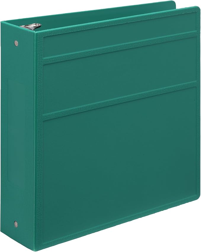 Carstens 3-Inch Heavy Duty 3-Ring Binder - Side Opening, Teal, Durable Plastic, Precision No-Gap Rings, Waterproof Cover, No Pockets, Holds 400 US Letter Sheets, BPA-Free, Made in USA (1710-3R)