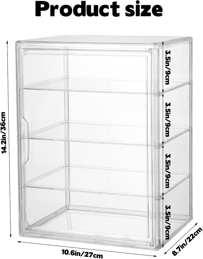 Clear Acrylic Miniature Storage Case Stackable Miniature Carrying Case for Collectibles Transport Action Figure Display case with Magnetic Door for Warhammer 40k Miniatures,Death Guard 40k