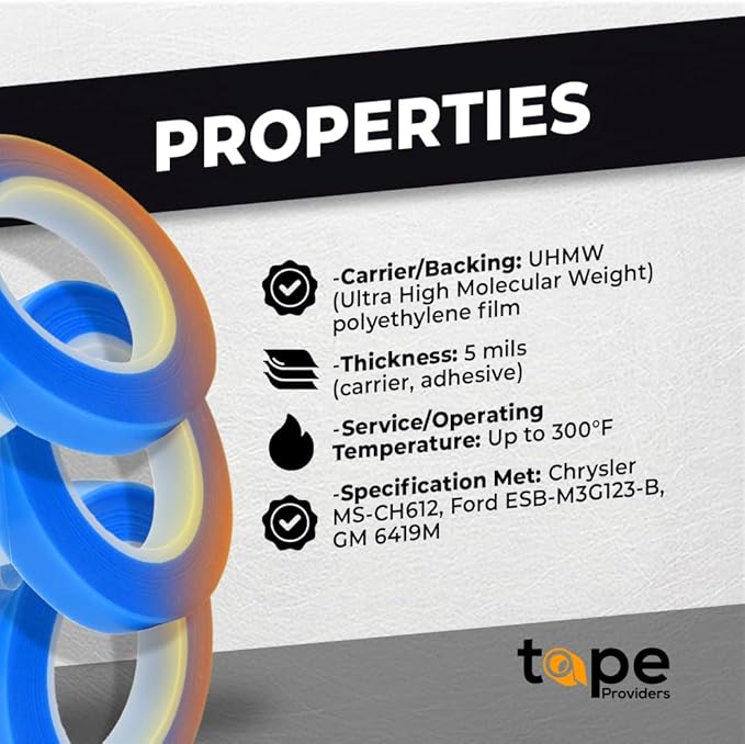 WOD SPT7A UHMW Polyethylene Transparent Film Slick Tape, 3 inch x 36 yd. Aggressive Adhesive - Ideal For Squeak Reduction, Drawers, and Bearings
