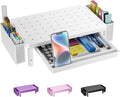 WALI Computer Monitor Stand with Storage, Desk Organizer with Drawer and Pen Holder, Desk Monitor Riser 3 Height Adjustable, Laptop Riser for Computer, Laptop, Printer(PTT003-W), 1 Pack, White