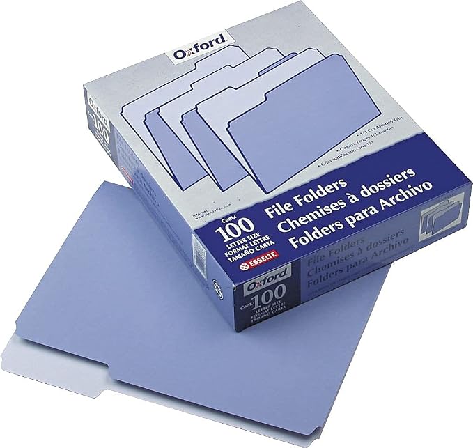Pendaflex Two-Tone Color File Folders, Letter Size, 1/3 Cut, Lavender, 100 Per box (152 1/3 LAV)
