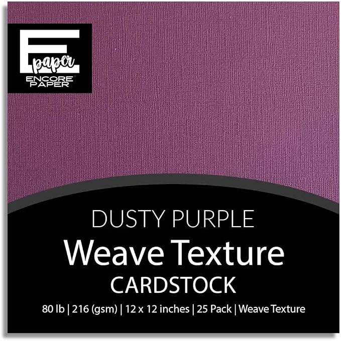 Dusty Purple—12x12 Textured Cardstock | 80lb Textured Purple Scrapbook Paper | Premium Cardstock for Cricut Cutting | 25 Sheets