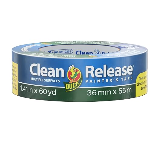 Duck Clean Release Blue Painters Tape, Masking Tape For Paint Projects, 1.5 in (1.41 in x 60 yd) Single Roll, 240194