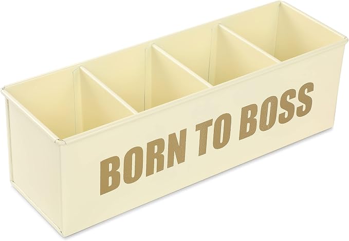 DUDKI Home Present Desk Organiser 4 compartments Decorative Pen Pencil holder/Vanity Kit/Travel Box/Makeup Box/Cosmetic Box/Storage Box/knife Holder/Spoon Holder-Gift Office Desk Décor