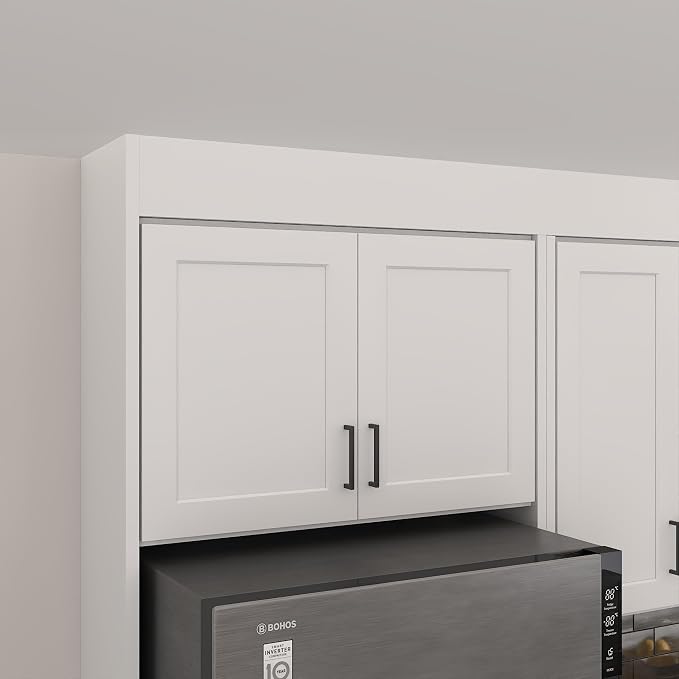 Furinno Shaker Wall Kitchen Cabinet 2-Doors, White | 12 D x 36 W x 24 H, Adjustable Hinges, Soft-Close Shaker-Style Door, Ready to Assemble, Plywood, for Pantry, Dining Room