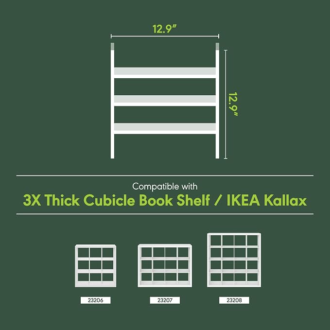 Furinno Cubicle 3-Shelf Cube Insert, 3-Tier Cube Organizer, White | 12.9W x 12.9H, Shelf Accessory, Fits into Furinno Triple Thick Cubes, IKEA Kallax, for Organizers and Storage,