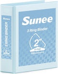 SUNEE 3 Ring Binder 2 Inch, Clear View Binder Three Ring PVC-Free (Fit 8.5x11 Inches) for School or Office Supplies, Pastel Blue, 1 Pack