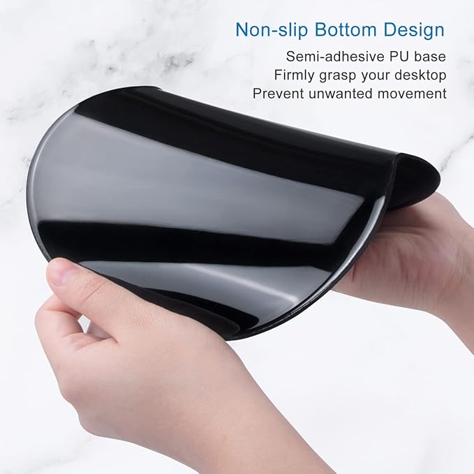 ITNRSIIET Ergonomic Mouse Pad with Gel Wrist Support Small Wrist Rest Smooth Surface Non-Slip PU Base Comfortable Office Supplies Pain Relief, 8.7 x 7.2 inches, Palm Texture