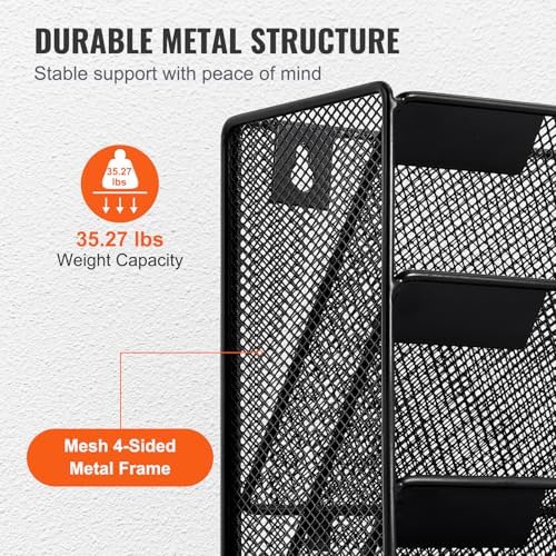 VEVOR File Wall Rack, 1-Piece 16 Pockets Mesh Wall File Holder, Wall Mounted Magazine Mail Paper and Document Storage Folder WJBGJHSWJSWSGLDOLV0
