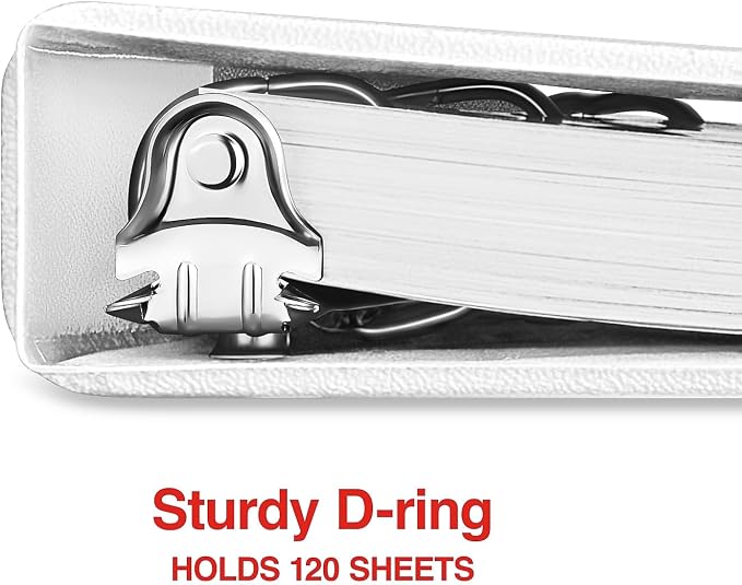 Staples Standard 0.5-Inch 3-Ring View Binder, Holds Up to 100 Sheets, White, Slim Binder for Office, School & Home