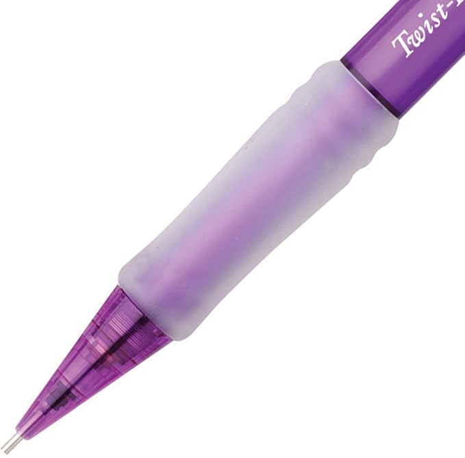 Pentel Twist Erase EXPRESS Automatic Pencil, 0.7mm Lead Size, Violet Barrel, Box of 12 (QE417V)