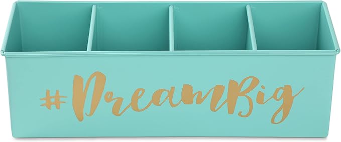 DUDKI HOME QUINTESSENTIALS 4 Compartments Pen Holder and Makeup Stand - Gift Office Desk Accessories Décor Storage Multi-functional Pen Organizer for Countertop Desk