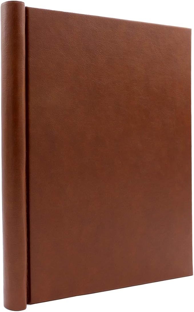 Faux Leather Springback Thesis Binder - Tan, 1" Spine, by Bindertek | 150 Sheet Capacity, High-Tension Spring Clamp Style, Perfect for Thesis Work, Legal Documents, Menus, Portfolios, Photography