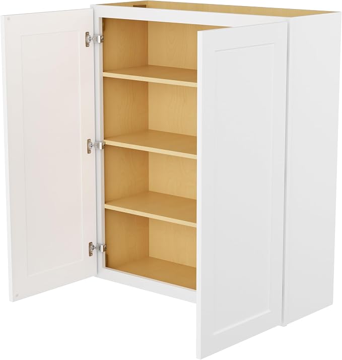 Furinno Shaker 2 Doors 3 Shelves Wall Kitchen Cabinet, Ready to Assemble, 12 D x 36 W x 42 H, White