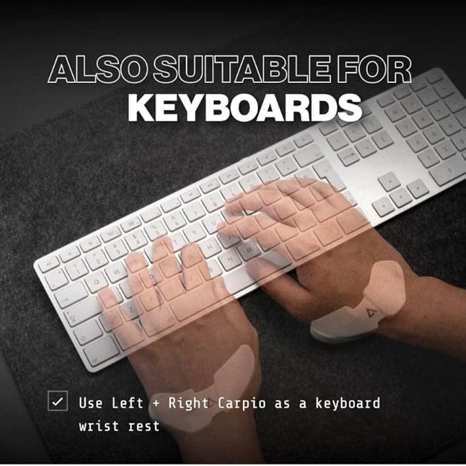 DELTAHUB Carpio G2.0 - Advanced Ergonomic Right-Handed Gaming Wrist Rest for Mouse - Superior Support for Serious Gamers - Anti-Fatigue, Smooth Glide (Large, Right, White)