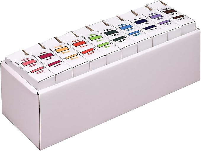 Smead BCCRN Bar-Style Color-Coded Numeric Label, 0-9, Label Roll, Assorted Colors (67380)