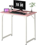 PayLessHere | 32 Inch Computer Desk | Pink | Office Desk with Metal Frame, Adjustable Feet | Water-Resistant, Scratchproof Surface | Sturdy Writing Table for Home Office or Study | Pack of 1