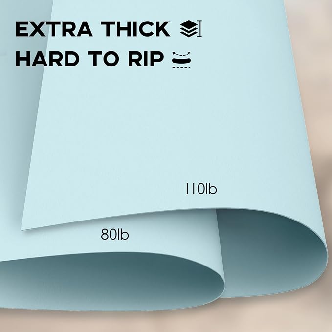 110lb Blue Cardstock | Goefun 100 Sheets Thick Blue Card Stock 300 GSM for Invitations, Menus, Poster, DIY Card