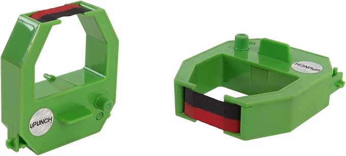 uPunch 2 Pack Ribbon/200 Card Combo for Green HN3000 AutoAlign Time Clocks (HNRG2TCG1200)