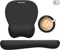 TECKNET Gel Mouse Pad Set with Wrist Rest and Keyboard Wrist Rest, Ergonomic Mousepad Rests with Non-Slip PU Base for Pain Relief, Computer, Laptop, Office & Home
