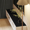 Zinkooat Leather Dresser Cover,1.8mm Thick,12x40 Inch,Dresser Protector Top,Dresser Top Protector,Dresser Cover Top,Dresser Top Cover,Dresser Cover Top for Bedroom.(Black+Black,12x40)