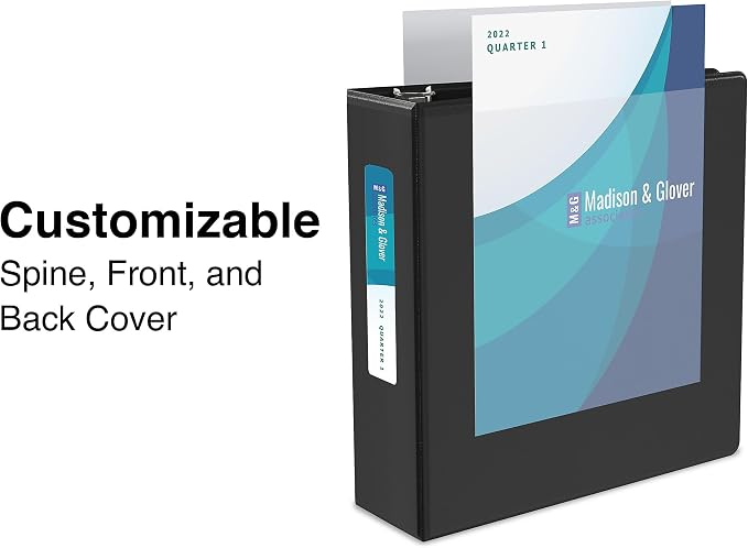 Staples 2" 3-Ring View Binder, D-Ring, Black, 4/Pack