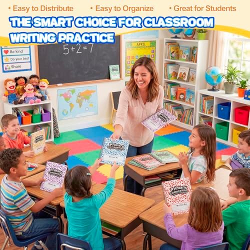 Henoyso 6 Pack Primary Composition Notebook, 100 Pages,Rainbow Color