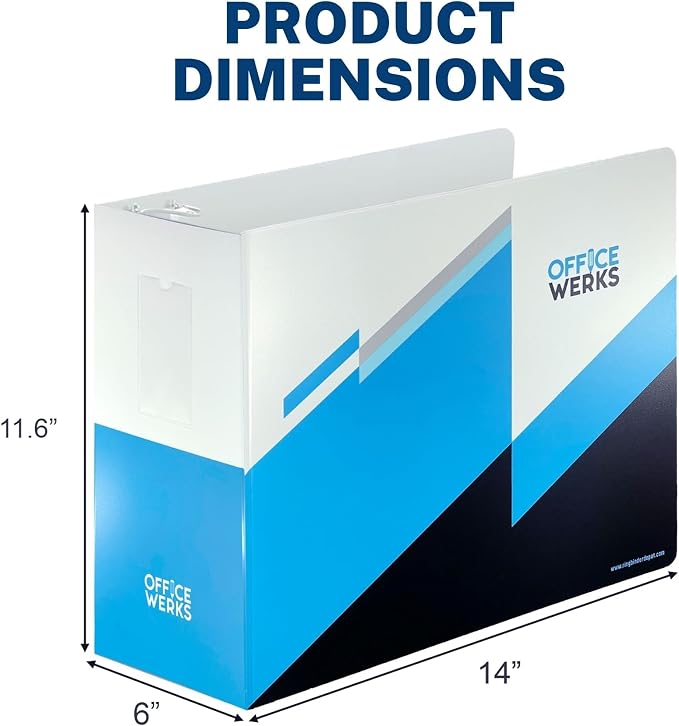Performore 6 Inch Locking Angle D-Ring Binder Heavy Duty Poly Binder with Printed Design, Secure Locking 3 Rings, Spine Label Holder, Non-Customizable Cover, Holds 8.5" x 11" Paper (4)