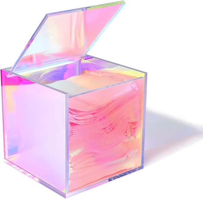 KissYou Acrylic Box Clear Square Cube with Hinged Lids Transparent Display Storage Box Coffee Pod Holder Organizers Accessories