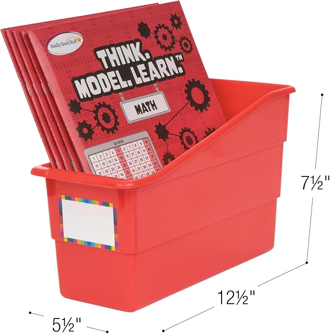 Really Good Stuff Durable Book & Binder Holders - 6 Pack - Red