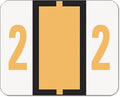 Smead BCCRN Bar-Style Color-Coded Numeric Label, 2, Label Roll, Light Orange, 500 Labels per Roll (67372)